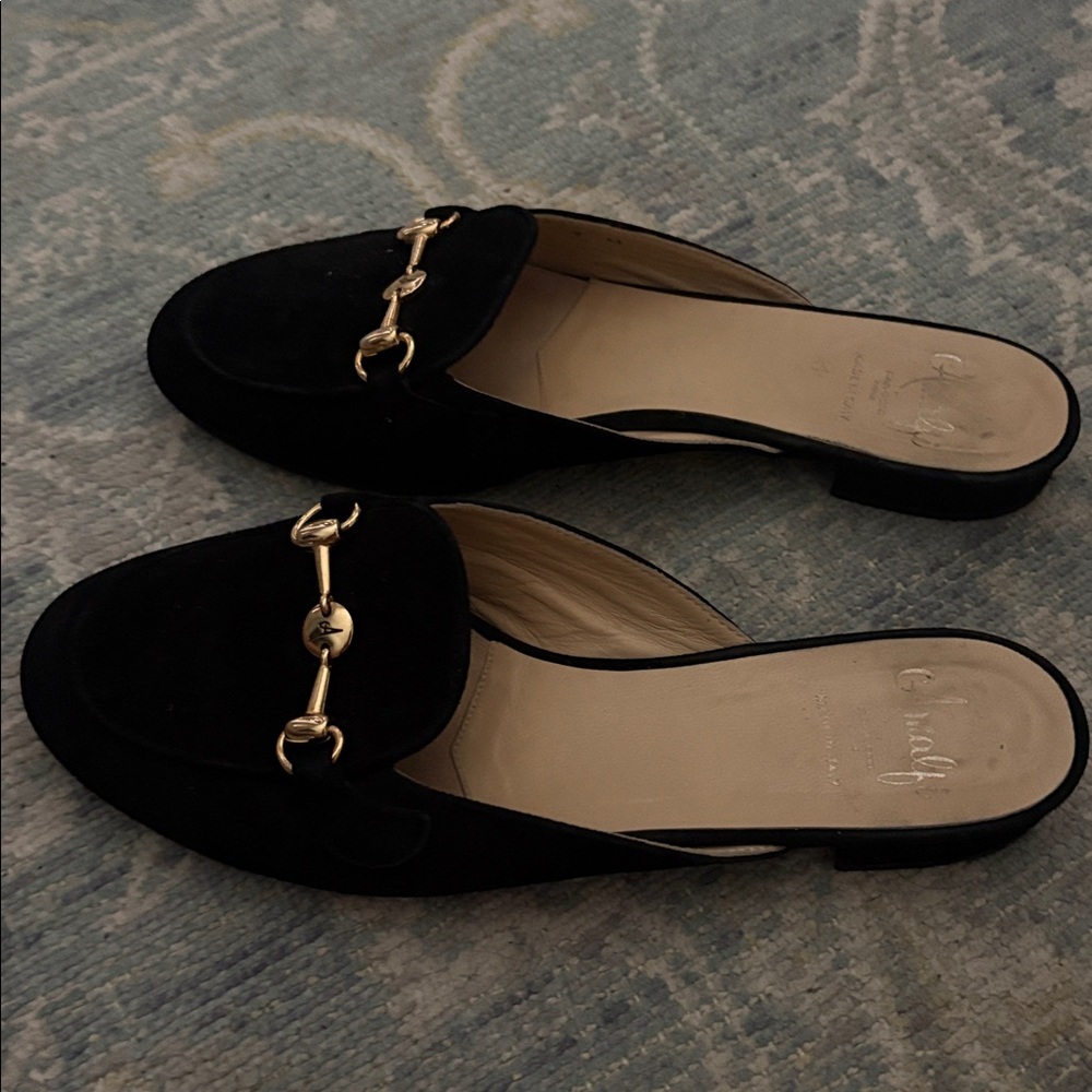 Amalfi by Rangoni Graziosa Horse Bit Flat Mule black suede size 8 - Picture 7 of 12